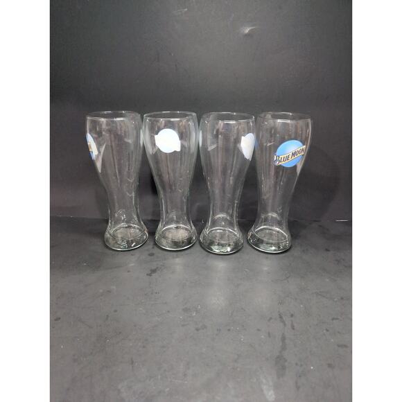 Blue Moon Pilsner Beer Glassware, 16 Oz, 7.5"‎ Tall, Set of 4, Drinking Glasses - Picture 2 of 9